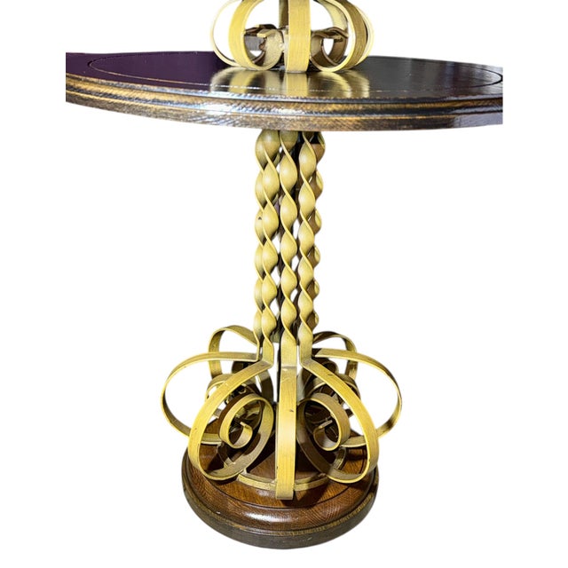 1960s Mediterranean Revival 3-Way Floor Lamp With Integrated Table For Sale - Image 11 of 14