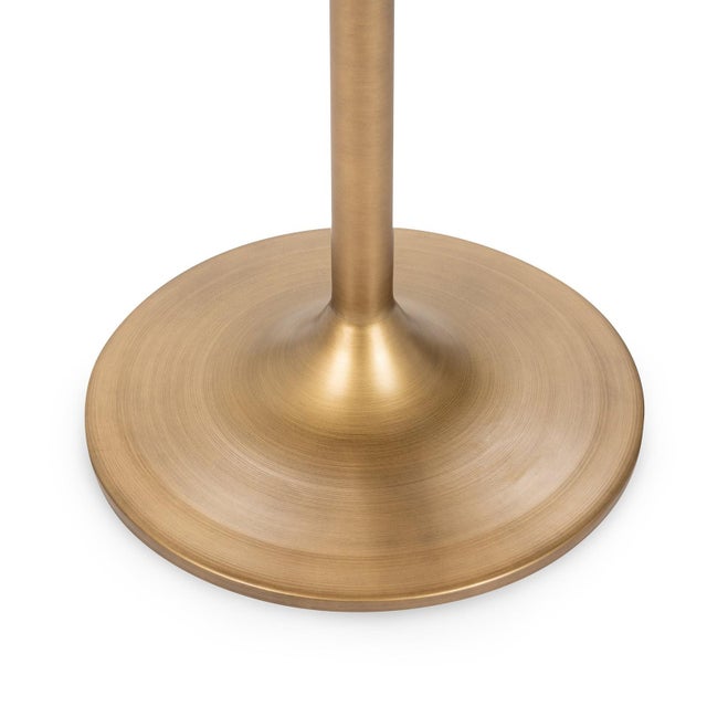 Beige Stone & Brass Round Dining Table For Sale In Los Angeles - Image 6 of 7