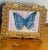 Abstract Modern Blue Butterfly Painting in Ornate Gold Frame For Sale - Image 4 of 5