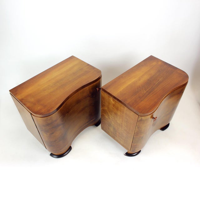 Art Deco Bedside Tables by Jindřich Halabala for Up Závody, 1930s, Set of 2 For Sale - Image 12 of 15