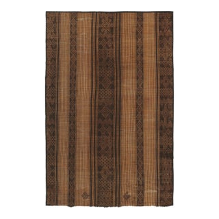 Vintage Tuareg Mat, Bold Geometric Stripes in Beige-Brown - Rug & Kilim For Sale
