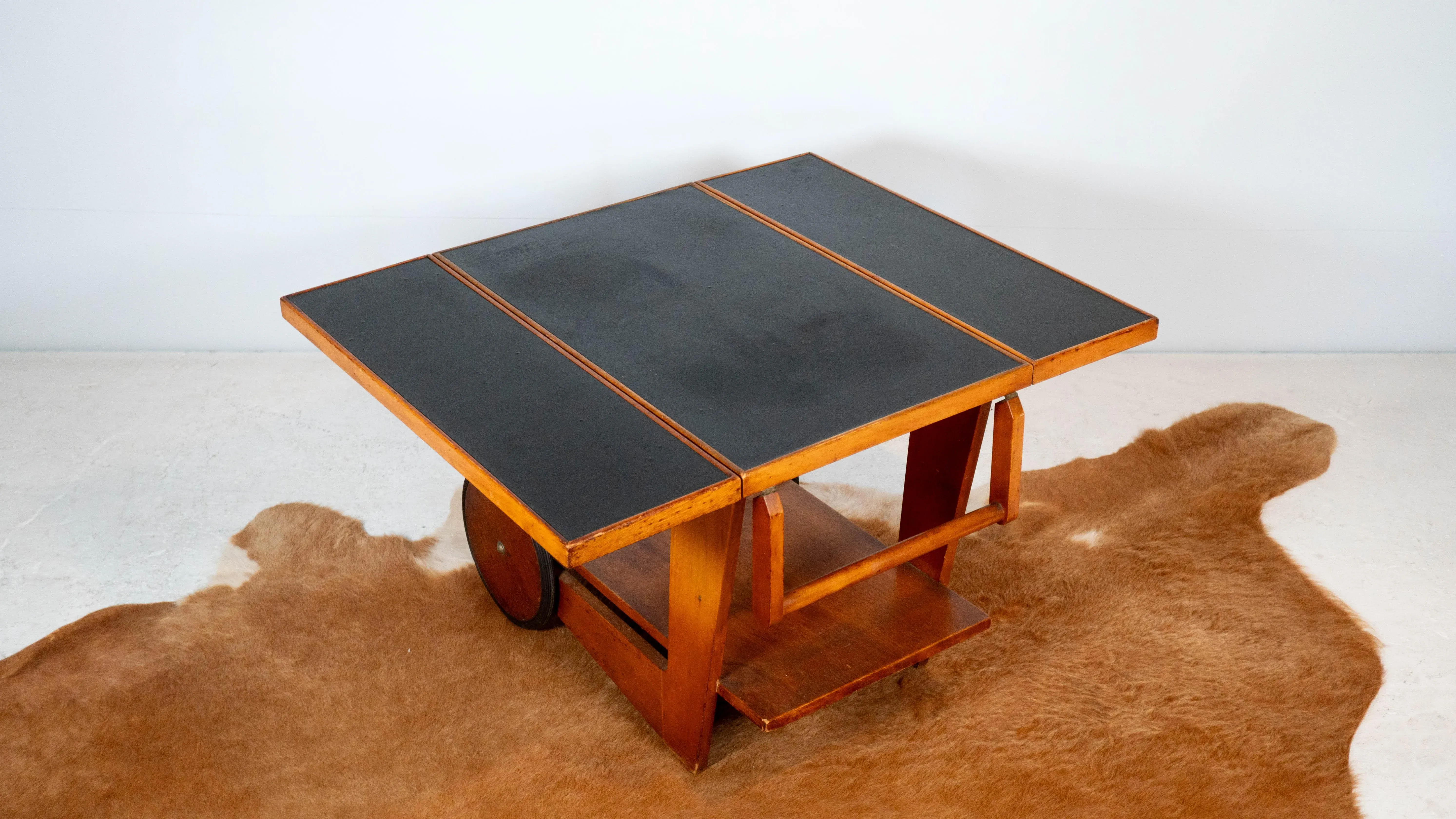 Art Deco Alvar Aalto Style Wooden Bar Cart, C. 1950s | Chairish