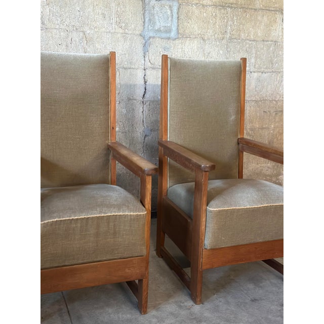 An iconic pair of 1930's Dutch Haagse School chairs in the style of Hendrik Wouda. Clean lines, functional and...