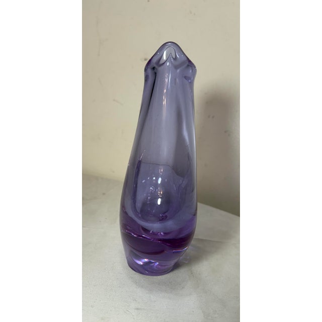 Purple Vintage Hand Blown Miroslav Klinger Purple Glass Crystal Czech Art Glass Vase For Sale - Image 8 of 12