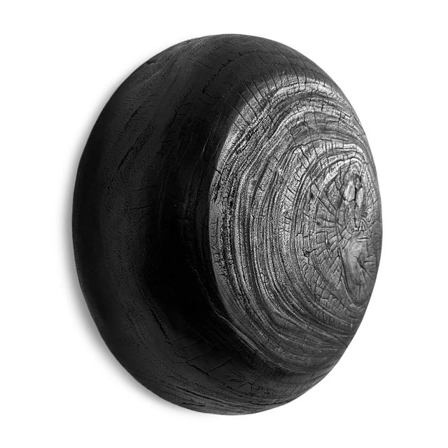 Early 21st Century Vintage Low Profile Modern Black Wood Bowl For Sale - Image 5 of 6