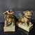 Art Deco Vintage Shiwan Kiln Amber Glazed Foo Dogs on Pedestals - A Pair For Sale - Image 3 of 9