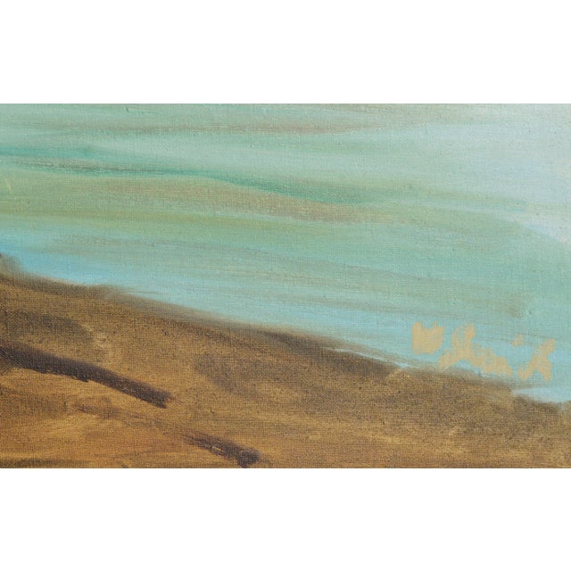 Boats on the Shore - Figurative Italian Oil Landscape For Sale - Image 4 of 5