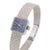 Omega Vintage Omega Geneve Ladies 18k White Gold Blue Dial Square Mesh Bracelet Watch For Sale - Image 4 of 15
