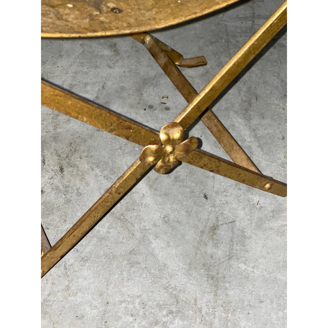 Metal Antique Bach Style Griffin Motif Gold Bench For Sale - Image 7 of 8