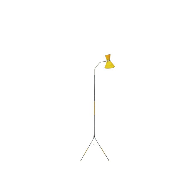 French Diabolo and Scoubidou Tripod Floor Lamp in the style of Arlus, 1950s For Sale - Image 12 of 17