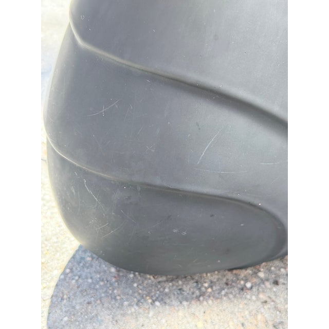 Vintage Post-Modern Art Deco Black Ceramic Table Lamp For Sale - Image 13 of 15