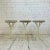 Mid-Century Modern Set of 3 Upholstered Iron Base Stools Heavy Quality For Sale - Image 3 of 11