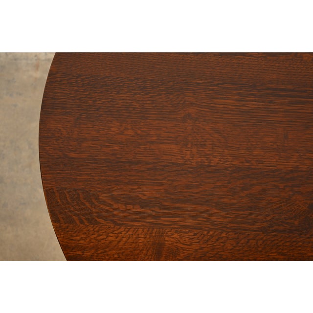 Stickley Mission Oak Arts & Crafts Pedestal Center Table or Breakfast Table For Sale In South Bend - Image 6 of 13