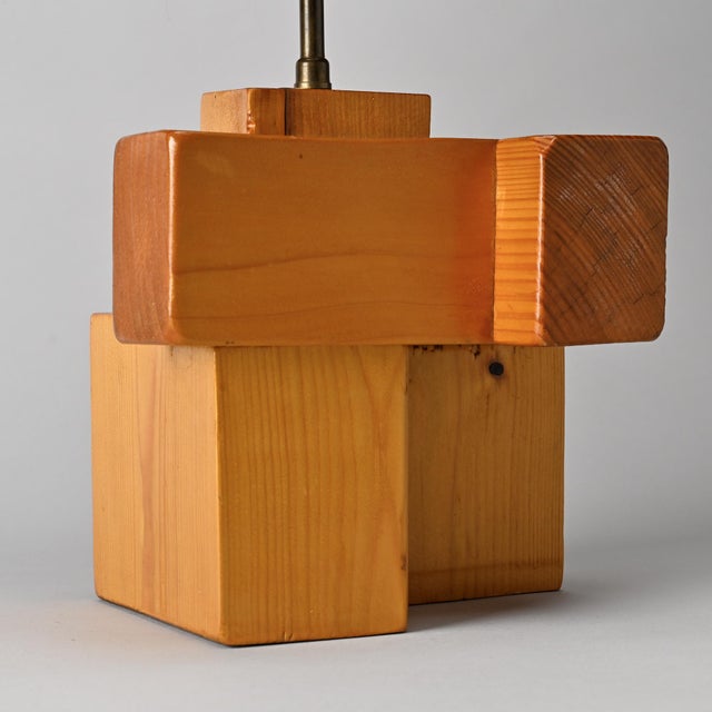 Sculptural Pine Table Lamp, France, 1970 For Sale - Image 4 of 14