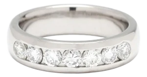 0.75ctw Diamond Channel Band Ring, Platinum, Ring Size 6