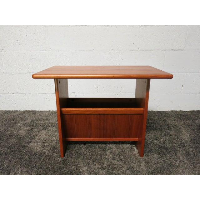 PBJ Mobler Danish MidCentury Modern Teak Magazine Rack End Table