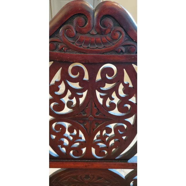 Vintage Chippendale-Style Carved Mahogany Ribbon-Back Armchair For Sale In Philadelphia - Image 6 of 12