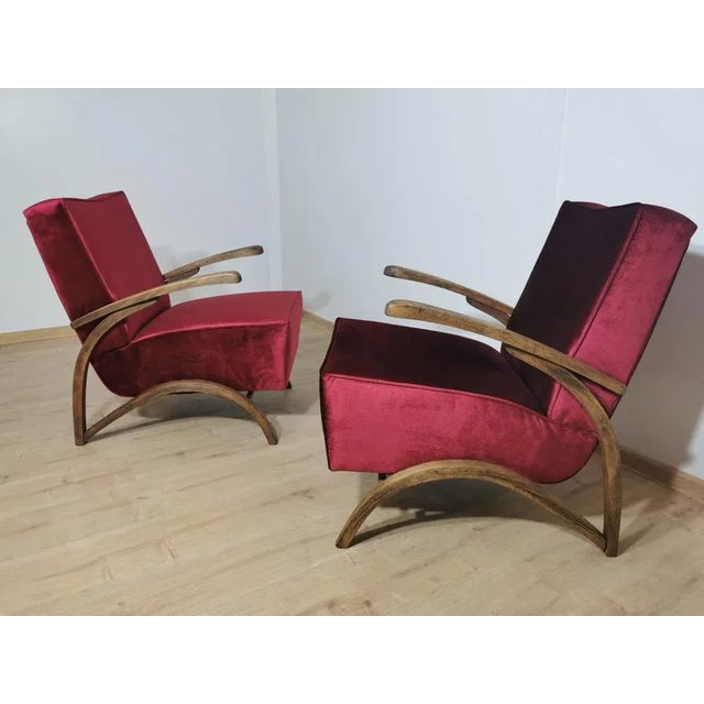 Set of Art Deco Armchairs by Jindrich Halabala For Sale - Image 3 of 9