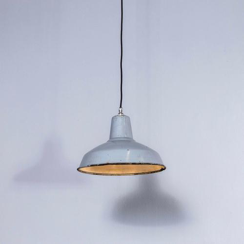 Industrial Grey Enamelled Pendant Lamp from Benjamin, 1950s For Sale - Image 9 of 9