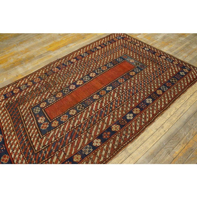 19th Century Caucasian Kazak Carpet ( 4' x 6'10" - 122 x 208 ) Antique Caucasian Caucasian Coral 1890s Rug, Circa Date:...
