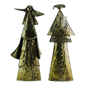 Marcello Fantoni, Marcello Fantoni Firenze Raymor Pair Figures Welded Brutalist Italian Sculpture, c.1950-1970