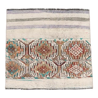 Vintage Unique Decorative Kilim Rug - 3`10″ X 3`11″ For Sale