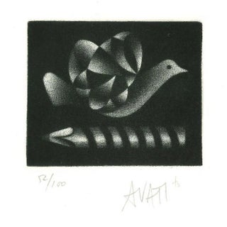 Pigeon - Original Etching on Paper by Mario Avati - 20th Century 1960s For Sale