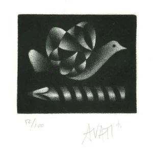 Pigeon - Original Etching on Paper by Mario Avati - 20th Century 1960s