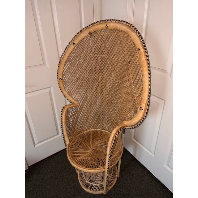 Wood 1970s Natural Rattan Peacock Chair For Sale - Image 7 of 8