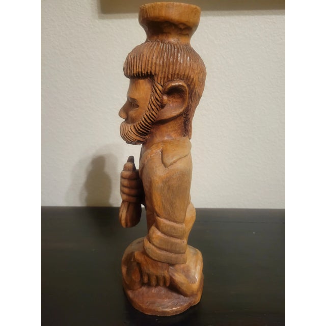 Figurative Mid 20th Century Folk Art Carved Wood Figure For Sale - Image 3 of 9