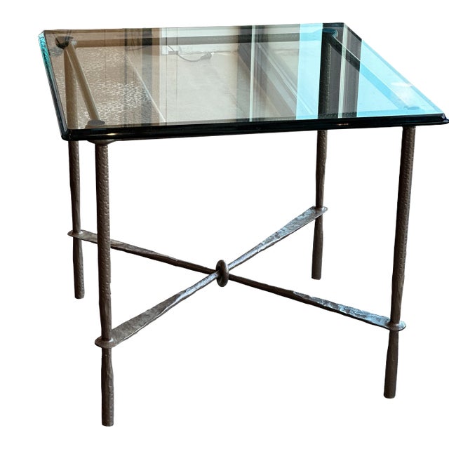 Mid 20th Century Iron and Glass Table For Sale