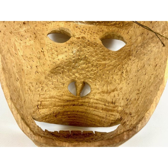 African Folk Art Carved Monkey Wooden Mask For Sale - Image 5 of 11