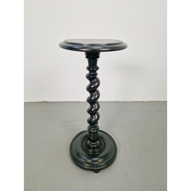 Hand-Carved Wood Barley Twist Pedestal, 1930s For Sale - Image 6 of 6