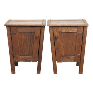 Vintage Oak Bedside Tables, Set of 2 For Sale