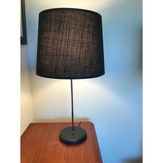 Mid-Century Modern 1970s George Kovacs Chromed and Black Table Lamp With Original Black Shade For Sale - Image 3 of 11