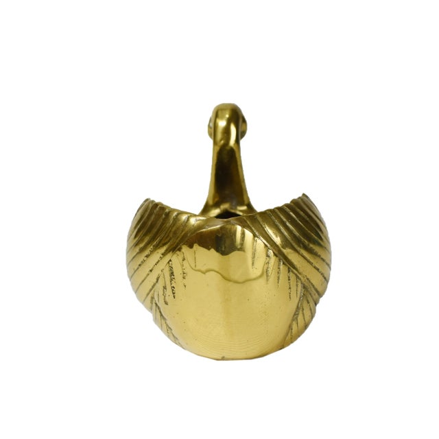 Mid 20th Century Vintage Brass Swan Planter Brass Waterbird Vase Figurine For Sale - Image 5 of 10