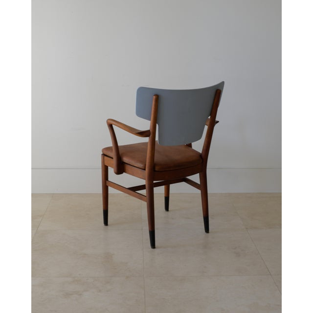 Mid-Century Modern Attributed to Peter Hvidt and Orla Molgaard-Nielsen Armchair for Fritz Hansen Denmark, C. 1950 For Sale - Image 3 of 11