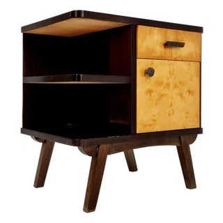Mid-Century German Beech and Walnut Nightstand from WK Möbel, 1960s For Sale