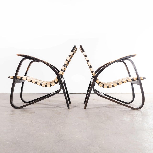 Webbed Bentwood Armchairs from Jan Vanek, 1930s, Set of 2 For Sale - Image 4 of 9