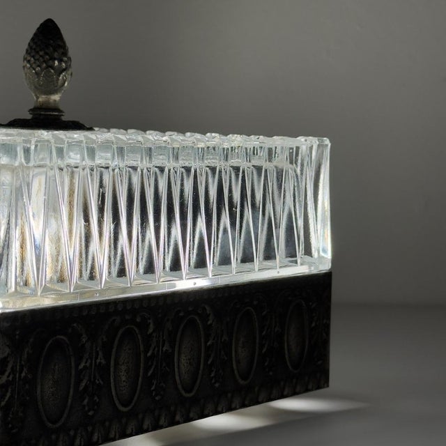 Vintage crystal ceiling lamp made in italy in the 1960s. crystal ceiling lamp is in good vintage condition, with no...
