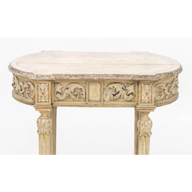 French Louis XVI Style Carved Wood Occasional Table For Sale - Image 3 of 9