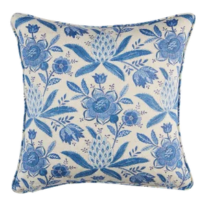 Schumacher Lafayette Botanical 18" Pillow in Cornflower