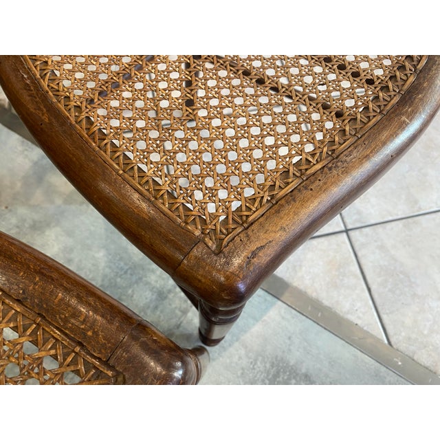 Brown Antique Cane and Wood Chairs, 1890s, Set of 2 For Sale - Image 8 of 18