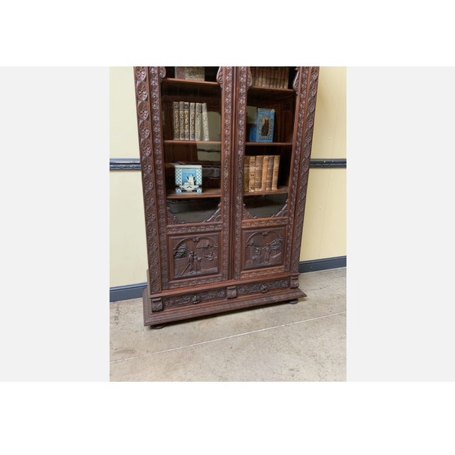 Wood Antique Breton Display Cabinet, 1880 For Sale - Image 7 of 11