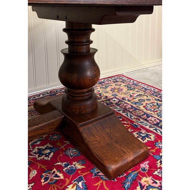 Antique French Dining Farmhouse Monk Refectory Monastery Table Baluster Pedestal For Sale - Image 10 of 18
