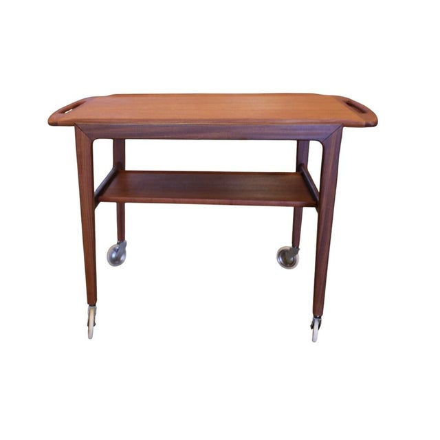 Danish Teak Serving Trolley with Removable Tray, 1960s For Sale - Image 16 of 16