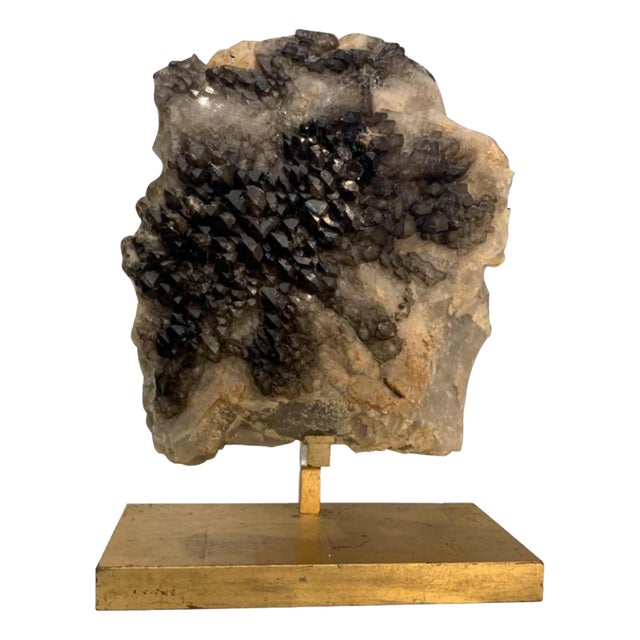 Large Black Natural Smoky Quartz Crystal Cluster attributed to Willy Daro, 1970s For Sale