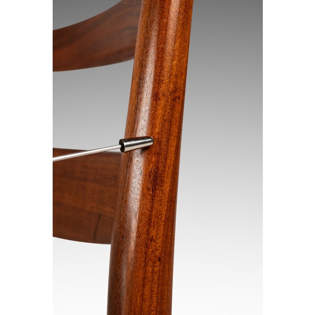 Rare MCM Single Dining / Desk Chair in Solid Teak & Original Leather Upholstery Attributed to Yngve Ekström for Gemla Diö, Sweden, C. 1950s For Sale - Image 17 of 18