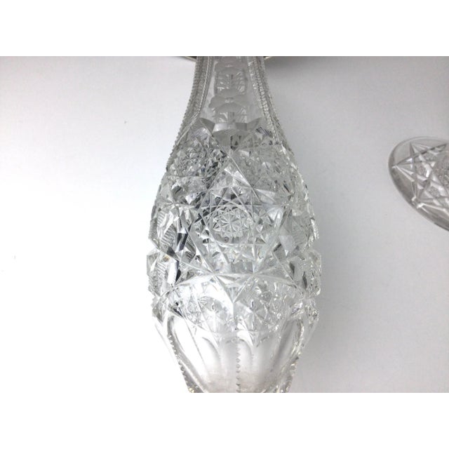 Early 20th Century American Brilliant Cut Glass and Gorham Sterling Silver Vases Pair For Sale - Image 10 of 13