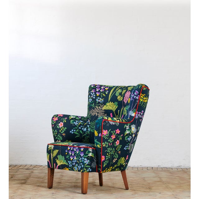 No. 912 Chair in Printed Upholstery by Gocken Jobs, 1950s For Sale - Image 4 of 4